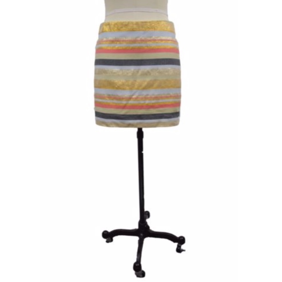 J Crew Metallic Striped Skirt Size 0 - Picture 2 of 7